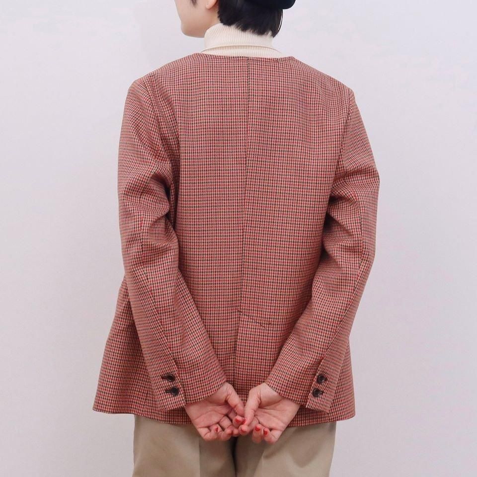 CHILD WOMAN - 2/30グミ加工 レトロ千鳥柄 ジャケット CHILD WOMAN - 2/30グミ加工 レトロ千鳥柄 ジャケット