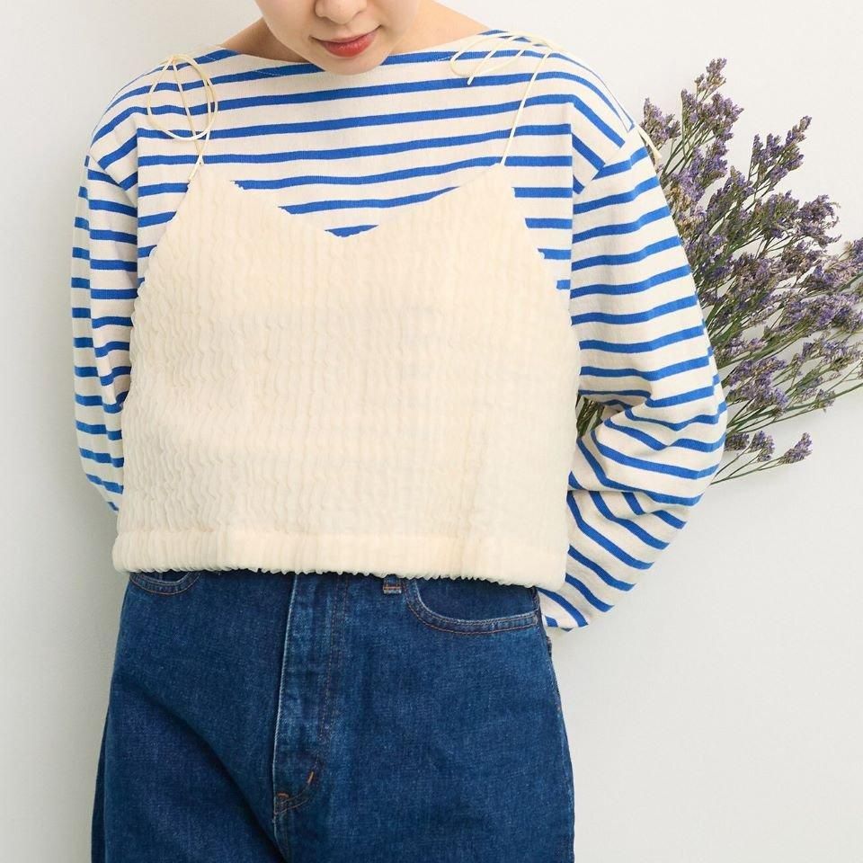 CHILD WOMAN - ＜Dot and Stripes＞チュール風 接結ニットキャミ