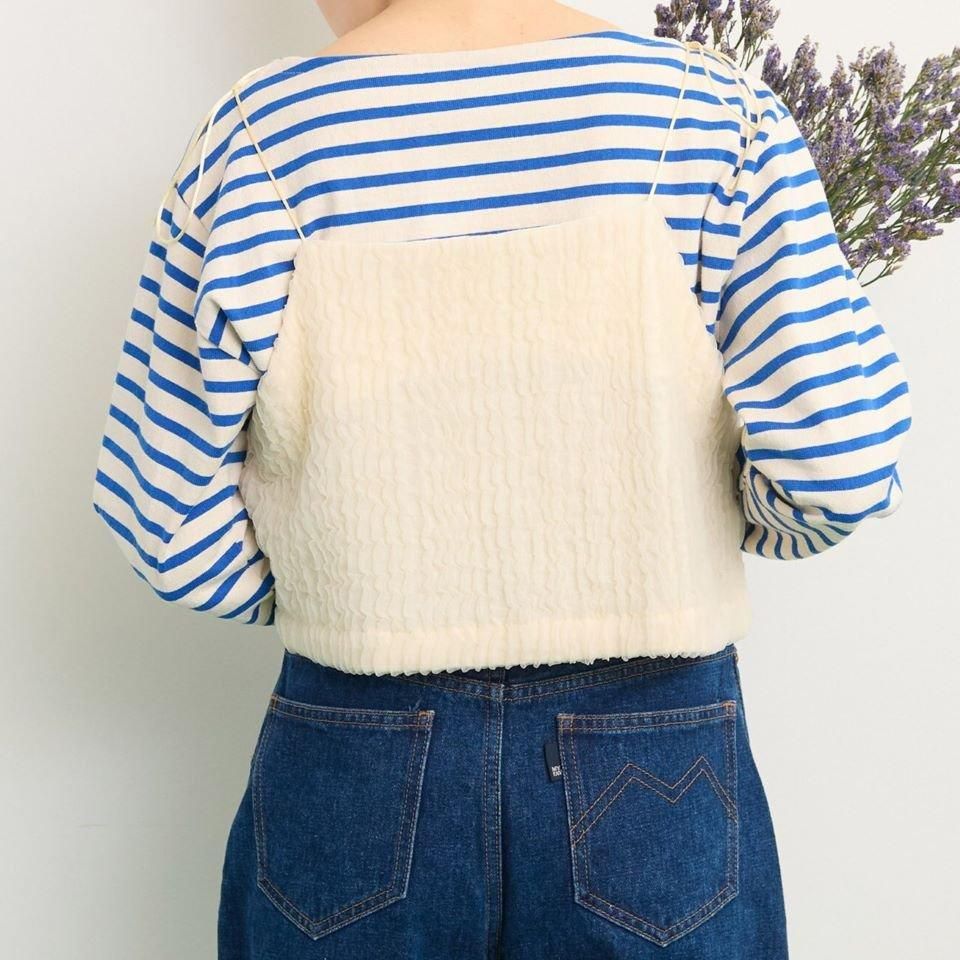 CHILD WOMAN - <Dot and Stripes>チュール風 接結ニットキャミ CHILD WOMAN - <Dot and Stripes>チュール風 接結ニットキャミ