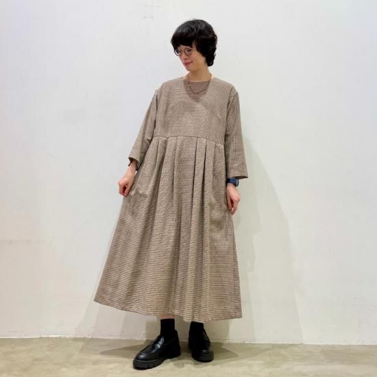 SARAHWEAR - Violinist DressWool Cotton CheckC71251