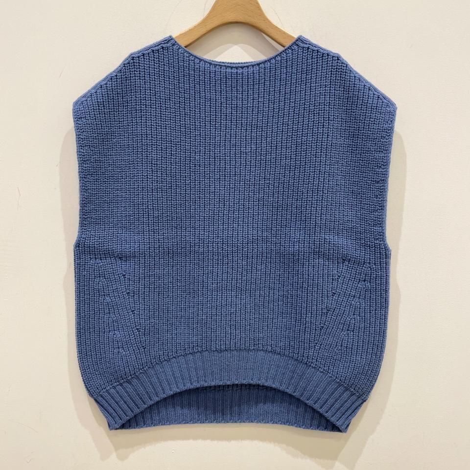 SARAHWEAR - Rocky Merino Wool 畦編み Sleeveless Sweater（C11600