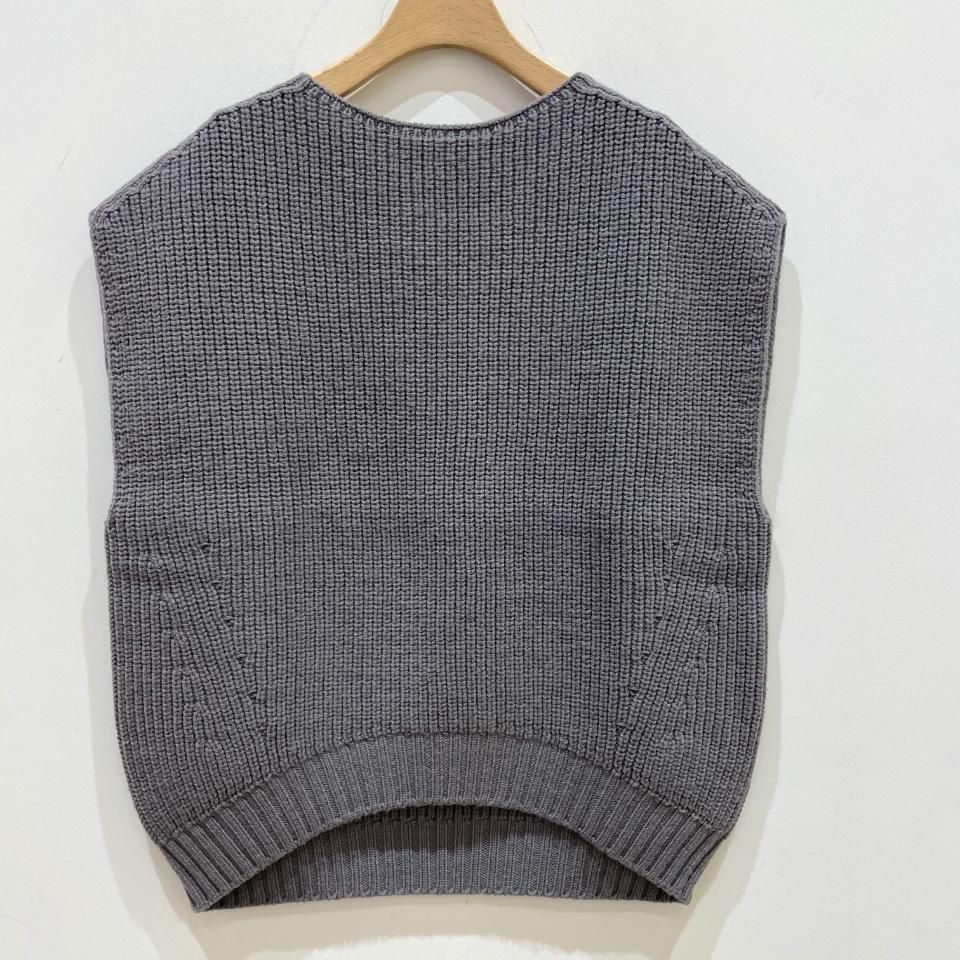 SARAHWEAR - Rocky Merino Wool 畦編み Sleeveless Sweater（C11600