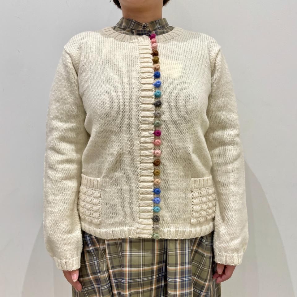 カンサイ】毛100% ボタン付き カラフルグラデーション カンサイ】毛100% ボタン付き カラフルグラデーション