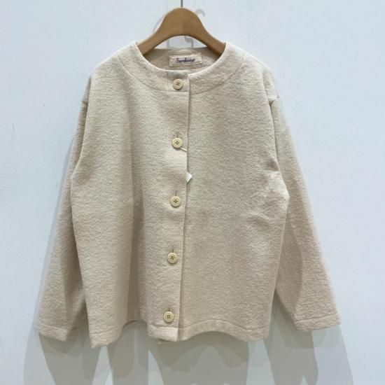 SARAHWEAR - Felting Wool Crew Neck CardiganC52941