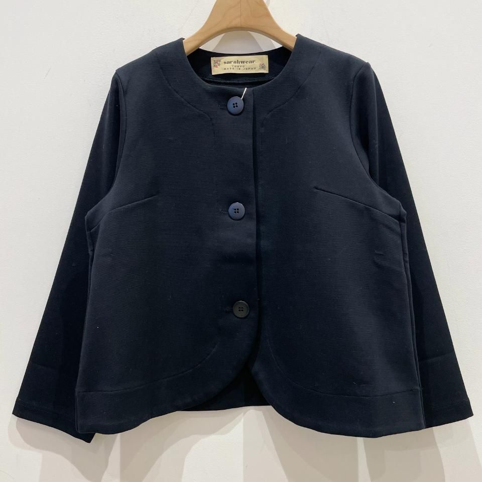 極美品 23区 40 23SS ストレッチポンチ ノーカラージャケット ネイビー 極美品 23区 40 23SS ストレッチポンチ ノーカラージャケット