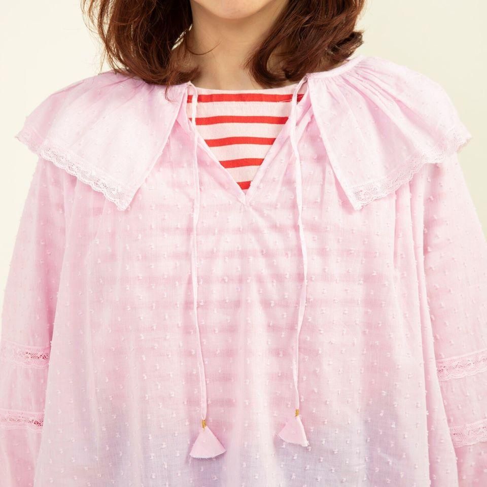 CHILD WOMAN - ＜Dot and Stripes＞スノウカットドビー ギャザー