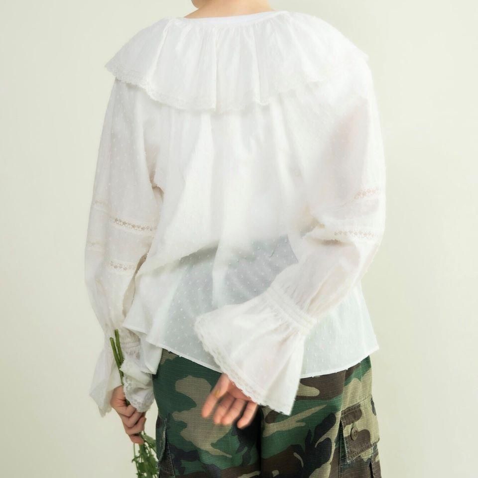 CHILD WOMAN - ＜Dot and Stripes＞スノウカットドビー ギャザー