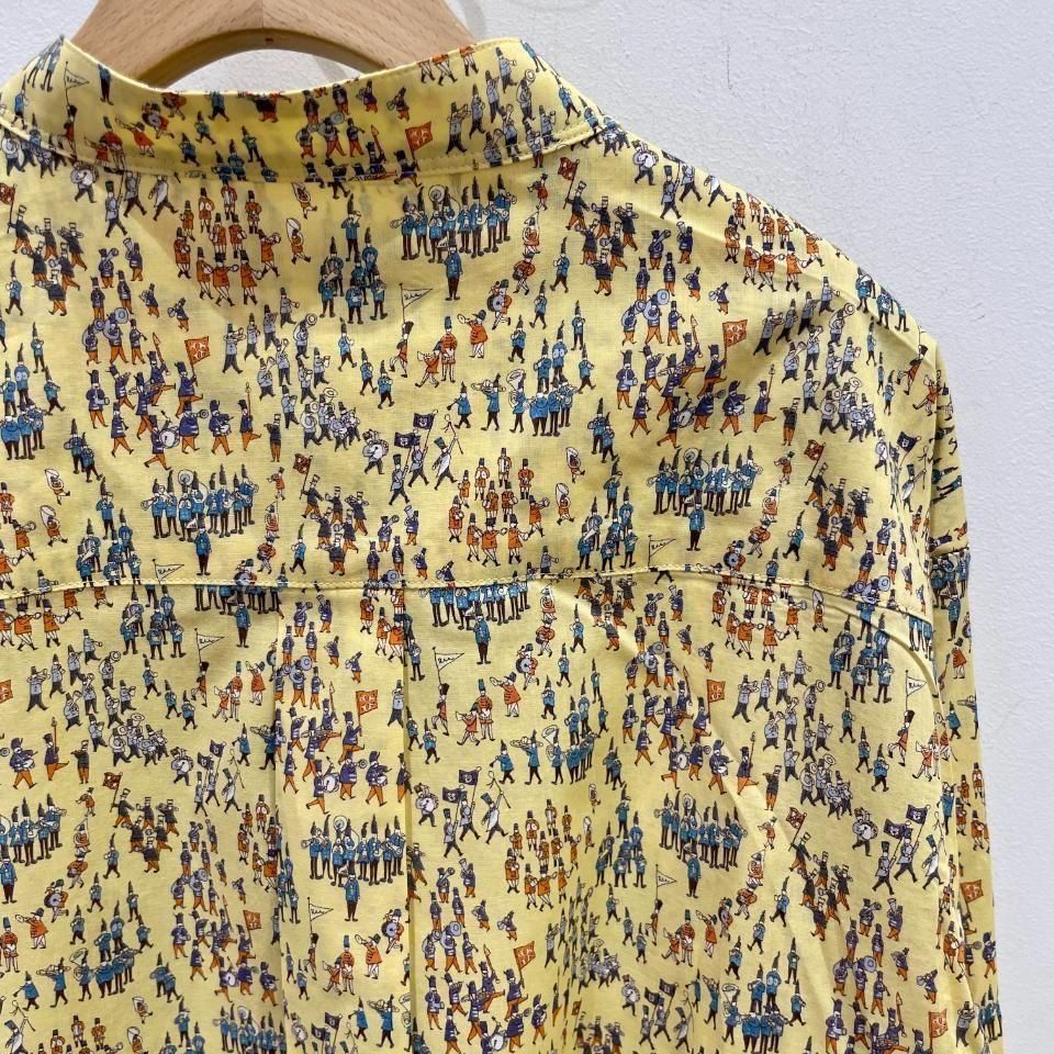 Parkes - 60ローン パレード柄 バンドカラードロップショルダー