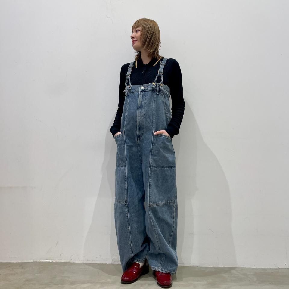 SOMETHING ワイドサスペンダーデニムサロペット atelier SOMETHING W