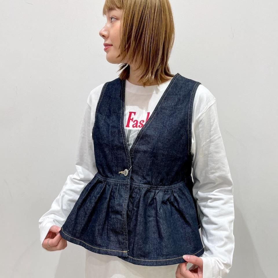 ダークブラウン デニム ビスチェ セール】レースアップ デニム ビスチェ/Lace-Up Denim Bische