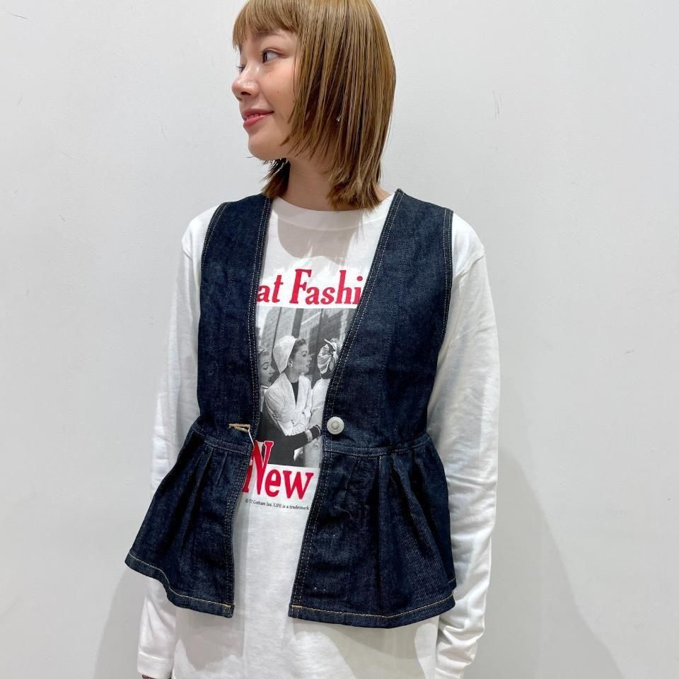 SOMETHING ペプラム　デニムビスチェ　トップス　ブルー SOMETHING ペプラムデニムビスチェ（その他トップス