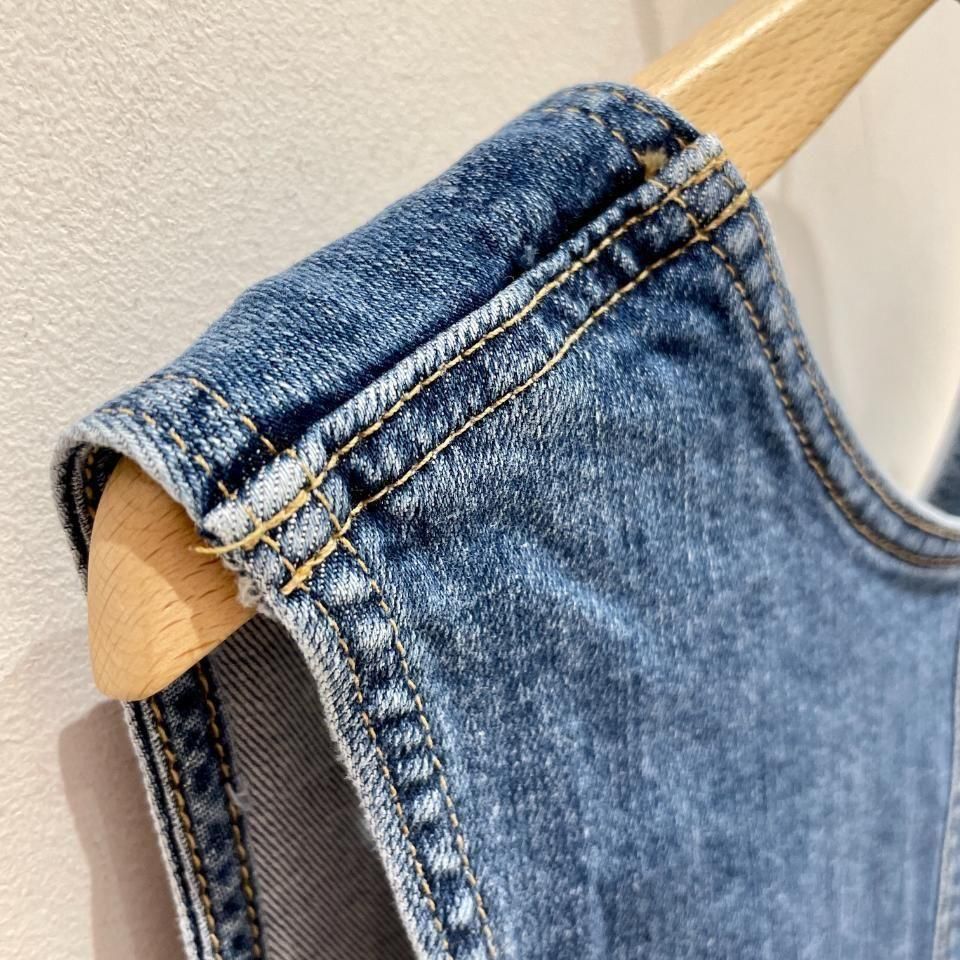SOMETHING ペプラム　デニムビスチェ　トップス　ブルー SOMETHING/別注 PEPLUM 2WAY BISCHE｜Daytona Park(FREAK'S