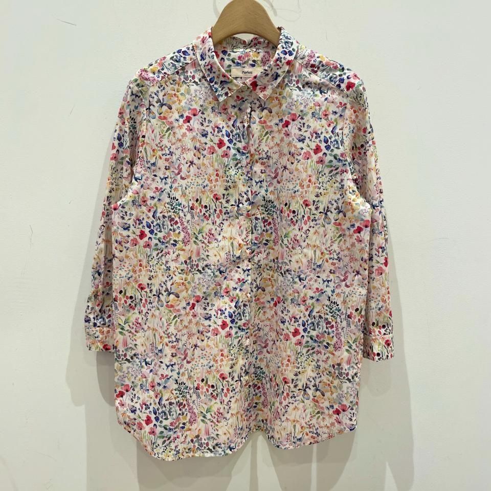 パークス PH2521027 リバティ 角襟 7分袖レギュラーシャツ レディース Parkes LIBERTY [メール便可] Parkes - 角襟 7分袖レギュラーシャツ 【リバティコレクション