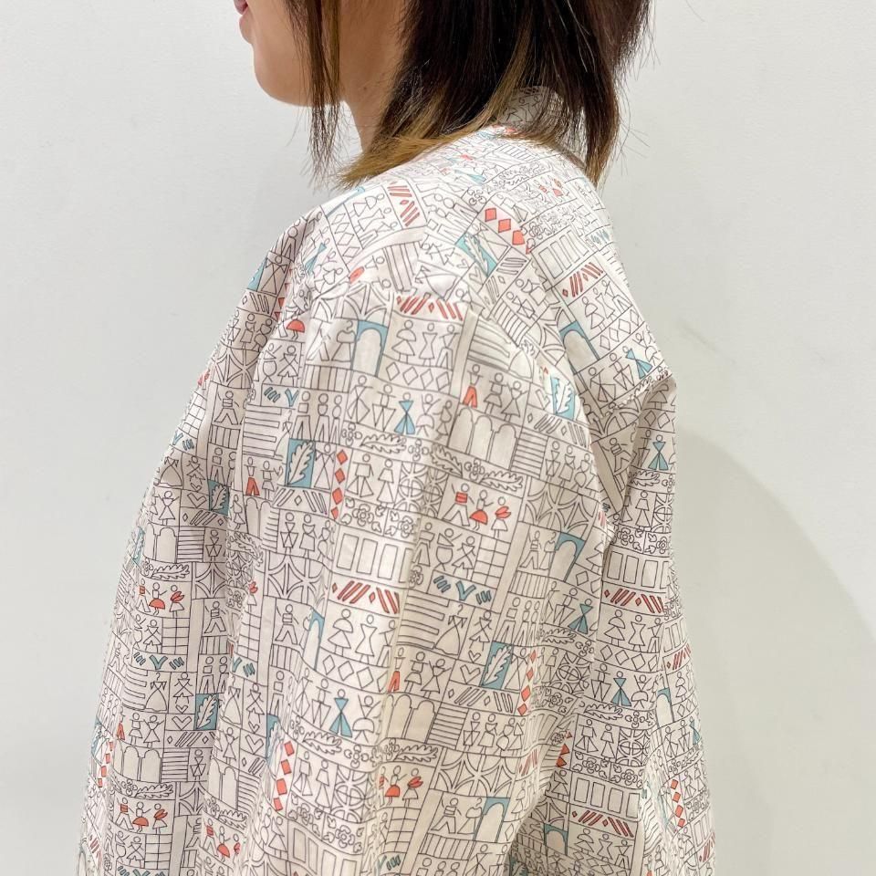 Parkes - シャーリング袖ふんわり 7分袖ブラウス 【リバティ