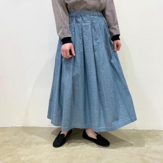 SARAHWEAR - KellyChambray Soft Pleated SkirtC21831