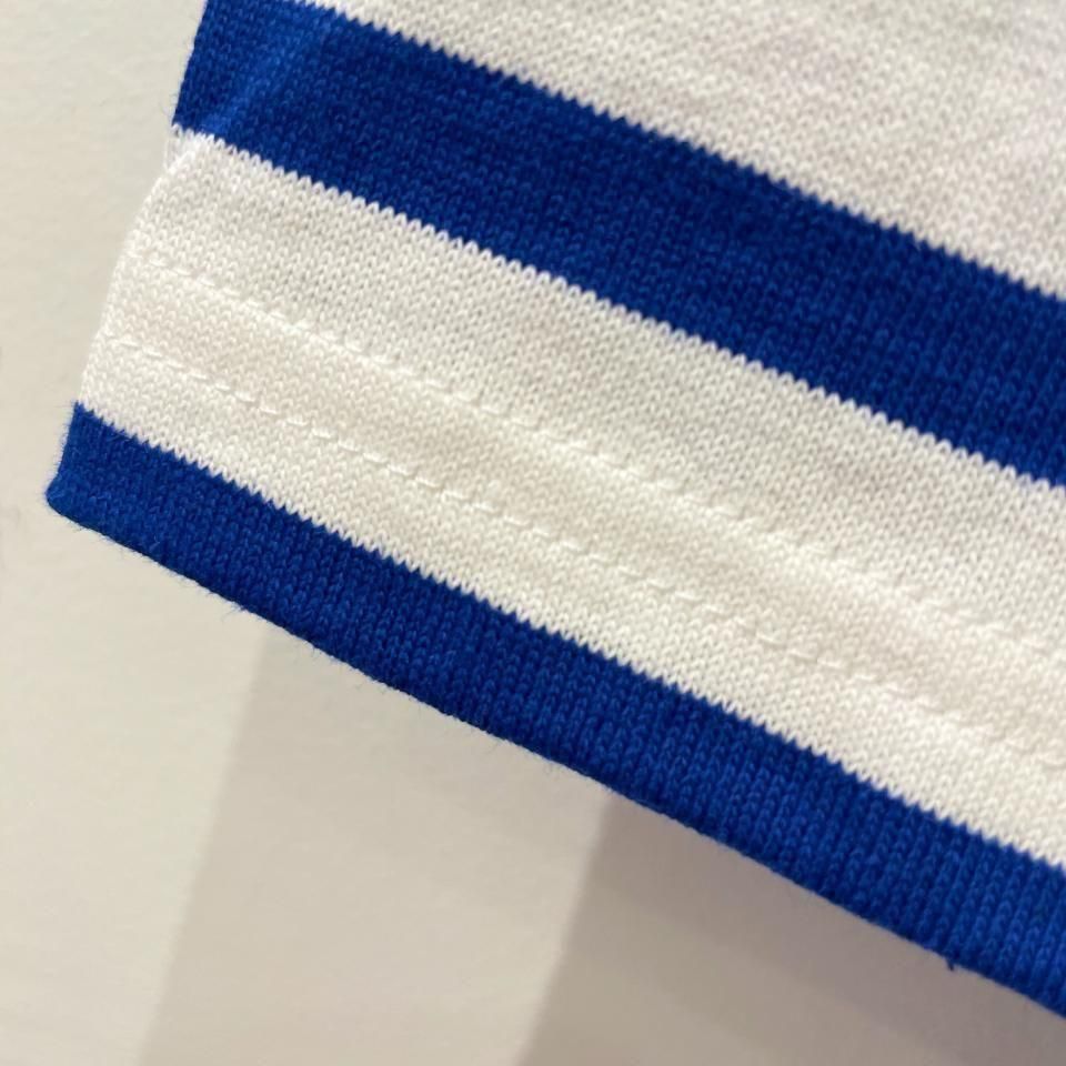 MAVUNO Le minor 別注　ドロップショルダーボーダーblue MAVUNO Le minor 別注 ドロップショルダーボーダーblue - メルカリ