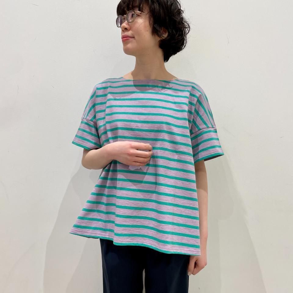 MAVUNO Le minor 別注　ドロップショルダーボーダーblue MAVUNO Le minor 別注 ドロップショルダーボーダーblue