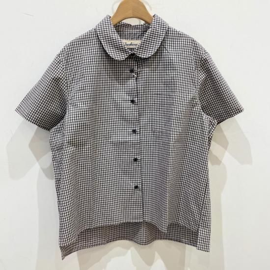 SARAHWEAR - JillCheckStripe Poplin Round Collar ShirtC52991