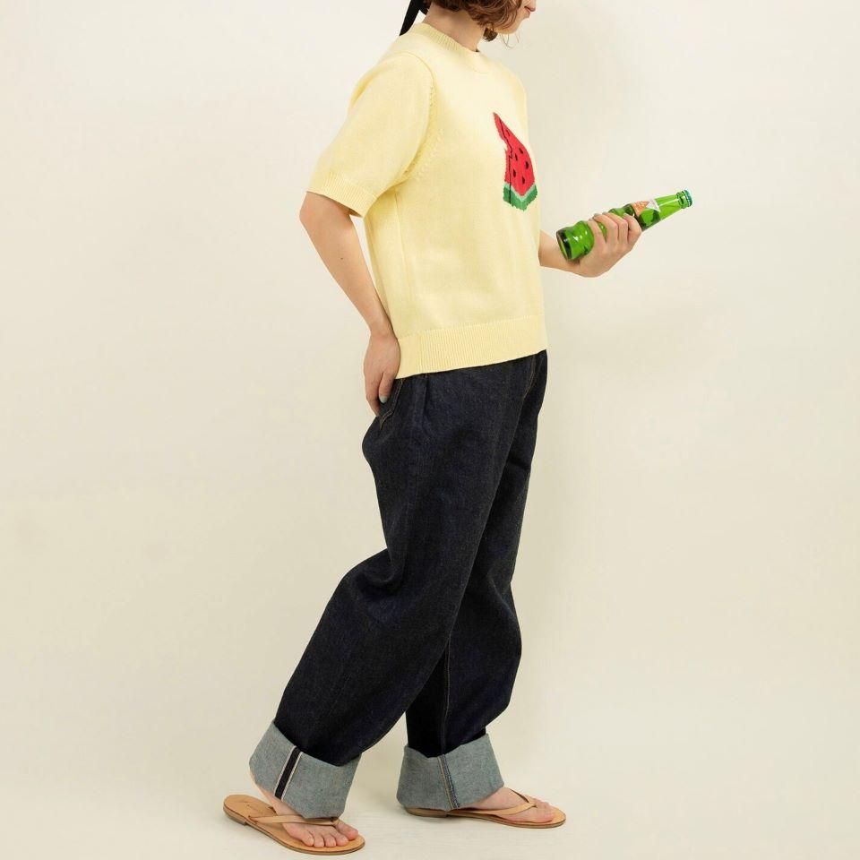 CHILD WOMAN - 2/32 強撚綿すいかインターシャ 半袖プルオーバー