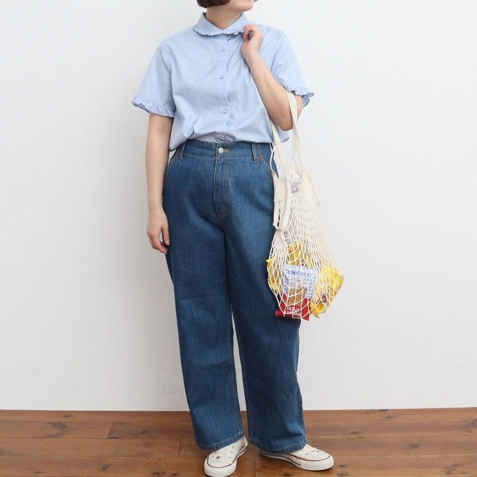 CHILD WOMAN - FINXブロード/綿ローン フリル丸襟半袖ブラウス