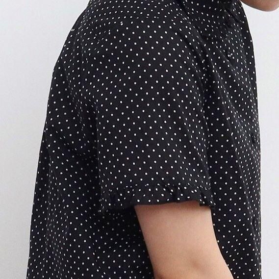 CHILD WOMAN - FINXブロード/綿ローン フリル丸襟半袖ブラウス