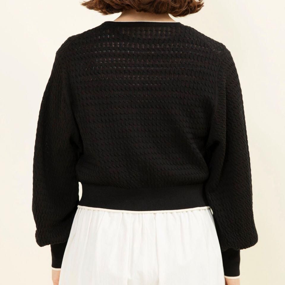 CHILD WOMAN - coolcottonケーブル編み ショートクルーネック