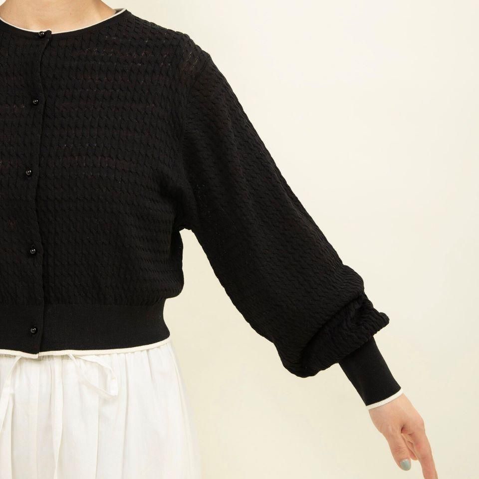 CHILD WOMAN - coolcottonケーブル編み ショートクルーネック