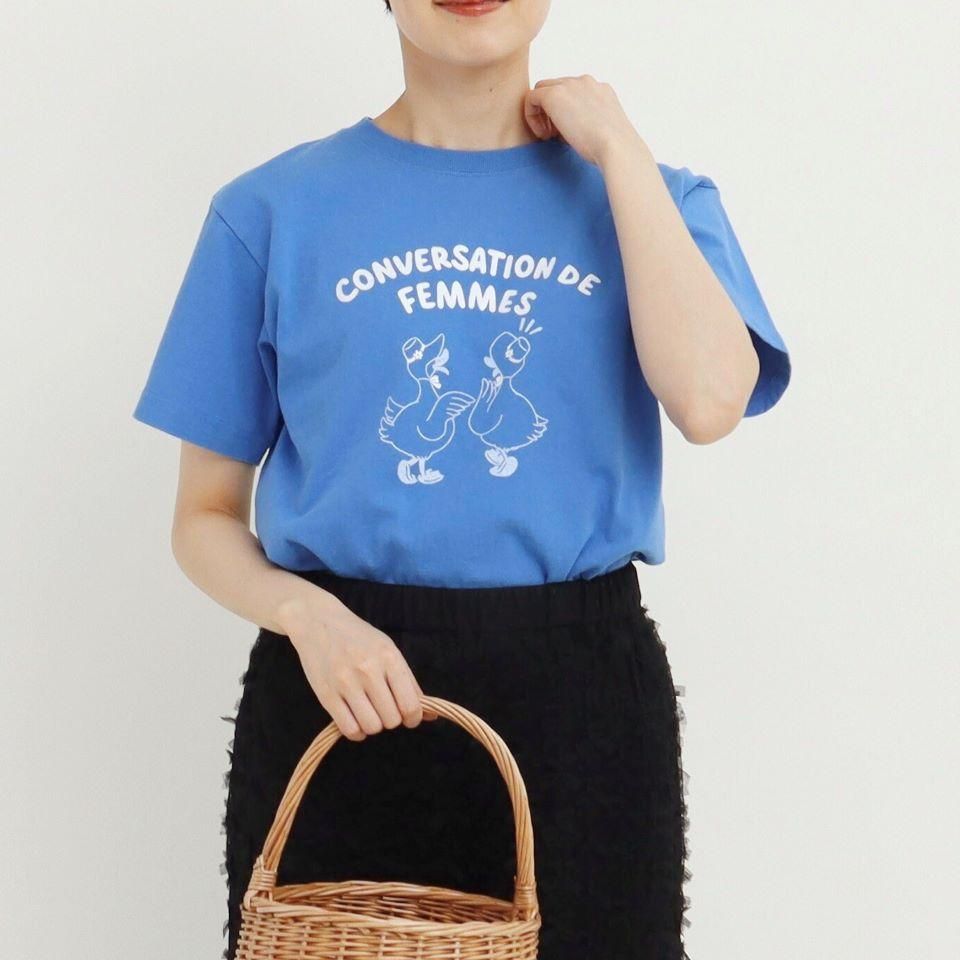 CHILD WOMAN - アヒルの会議プリント ミニTシャツ