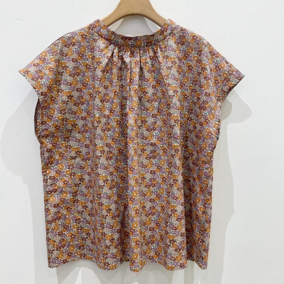 新品 ポンデシャロン sosotto リバティスタンドカラー フレンチブラウス LIBERTYタナローンスタンドカラーフレンチブラウス sosotto