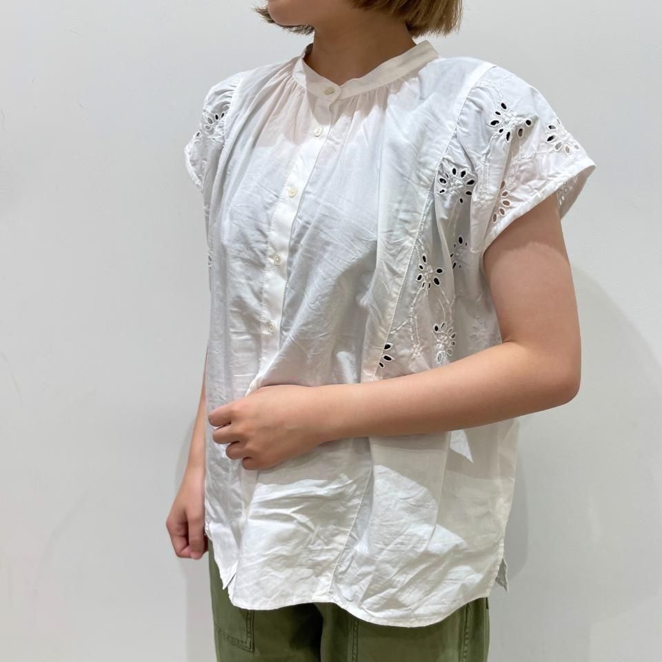 さとし出品 ina - 胸ギャザー 2WAYブラウス 白レース（252117） - Sheth Online