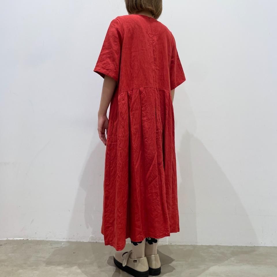 【3日間値下げ】タグ付 新作ne Quittez pas ワンピース 別注RED ina - 後切替タックワンピース（252121） - Sheth Online Store - シス