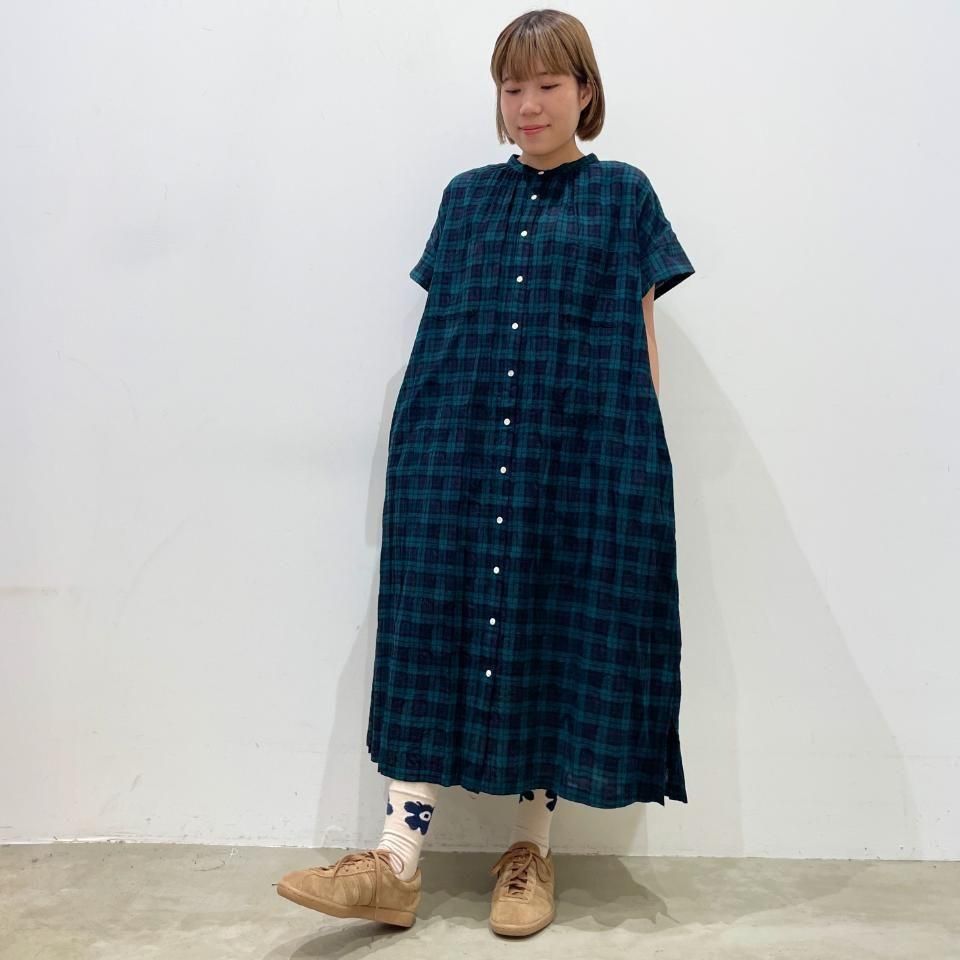 ワンピース　紺色　１　新品　フォロー割-200円 ina - 後ヨーク切替 シャツワンピース（252125） - Sheth Online