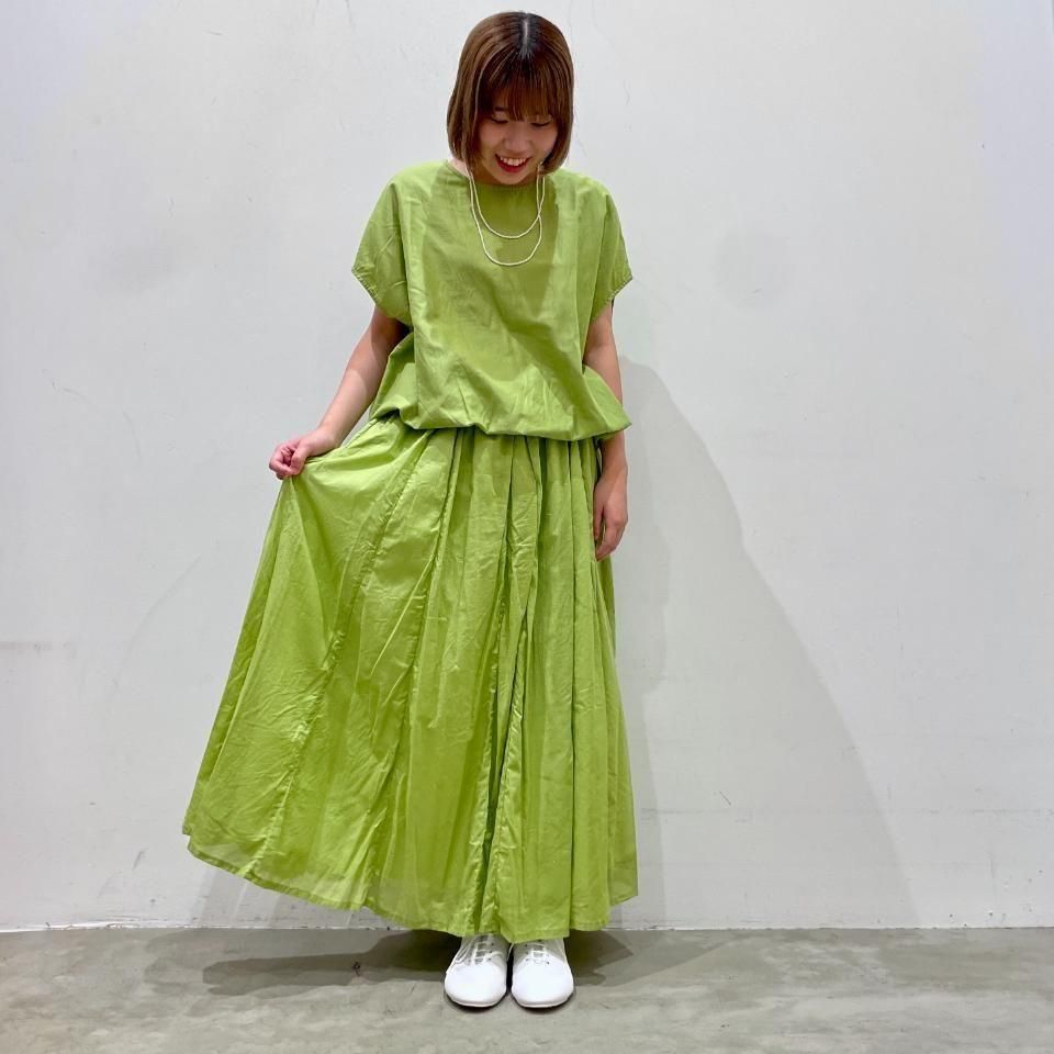 ina - 天日干し風ビンテージワッシャー 裾紐つきフレンチスリーブブラウス(252126)