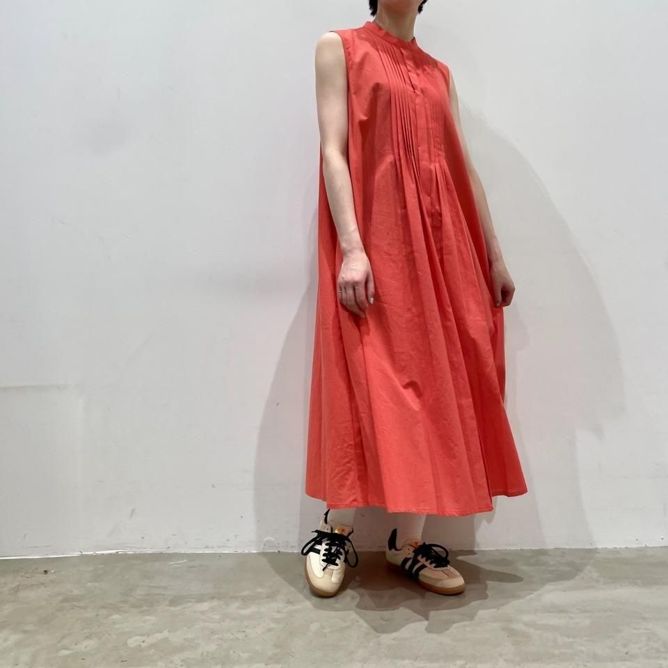 DRAWER ノースリーブロングワンピース ノースリーブリブニットワンピース スクエアネック ロング