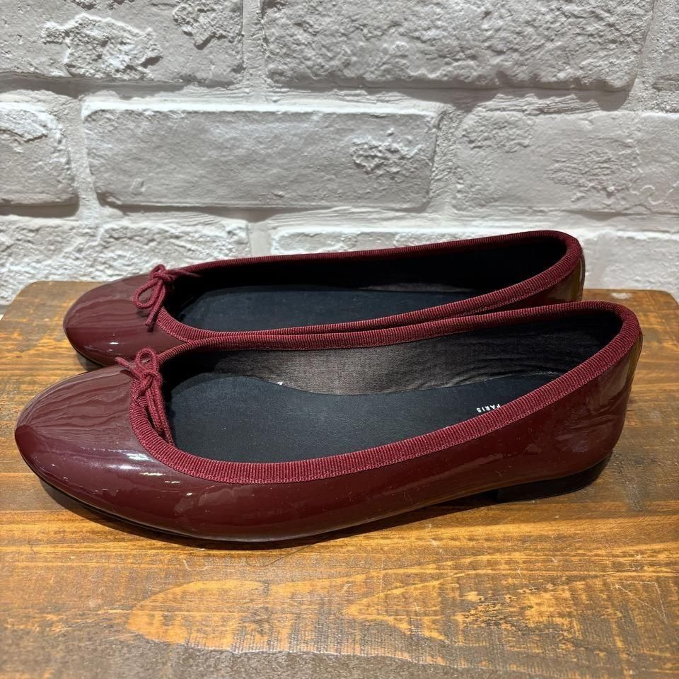美品　repetto レペット　パテントレザーフラットラバーソールシューズ 39 美品 repetto レペット パテントレザーフラットラバーソール