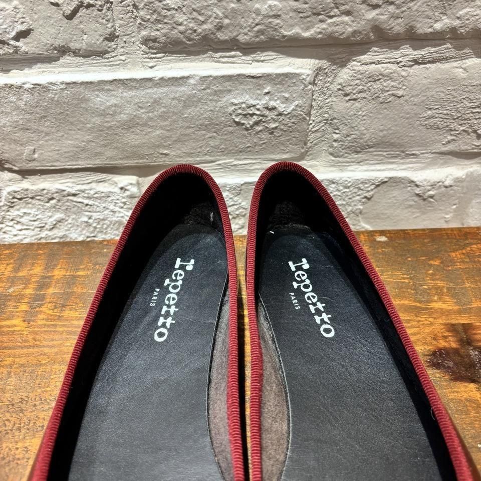 美品　repetto レペット　パテントレザーフラットラバーソールシューズ 39 美品 repetto レペット パテントレザーフラットラバーソール