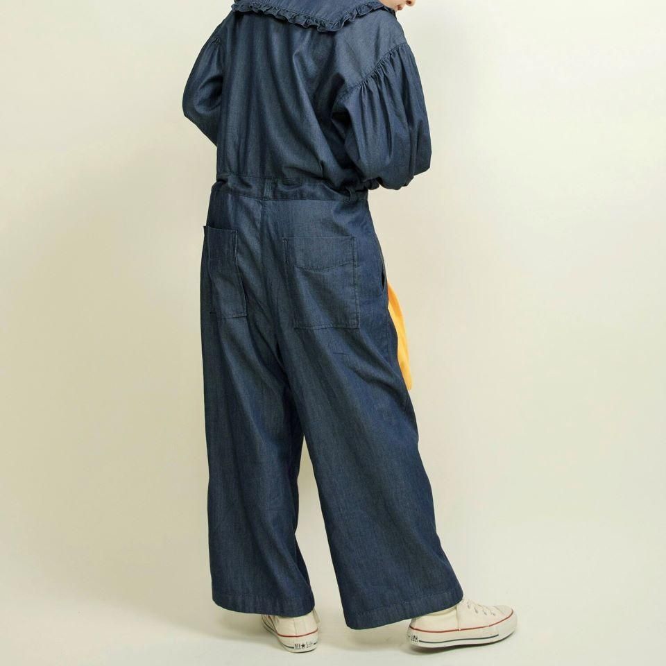 【未使用品】CHUMS デニム ジャンプスーツ Woman's M　ネイビー 0000001169011_r1_01.jpg