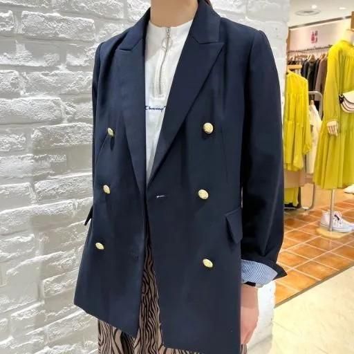 Sheth - 23STRダブルブレスト6つ金釦 紺ブレザー(2301JK255001)