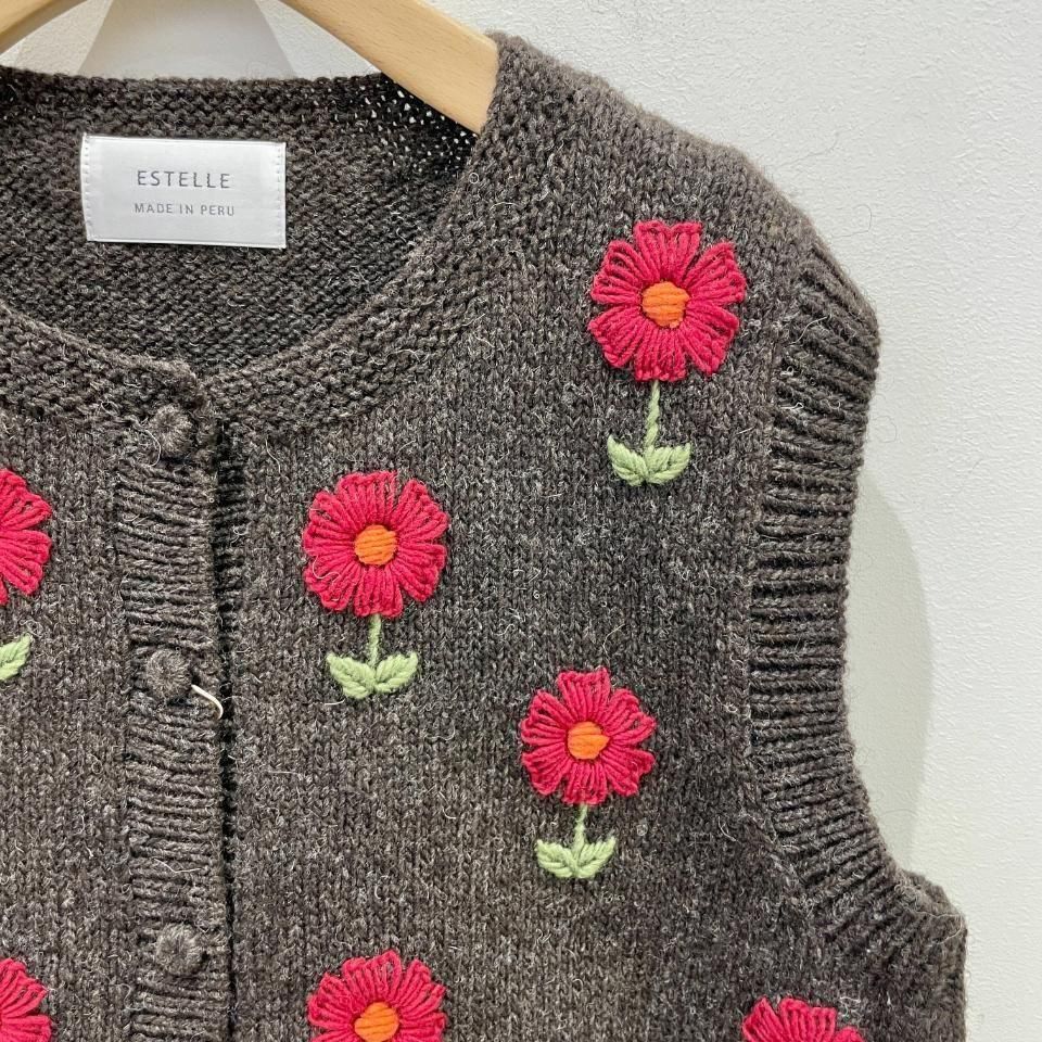 estelle - 花刺繍 前開きベスト（IW2531807） - Sheth Online