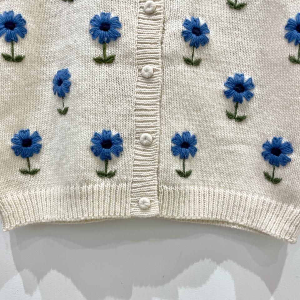 刺繍付きホワイトダブリエ ATAO 白狐刺繍 グレー折り財布ZOOピンクハウス❤️【試着のみ