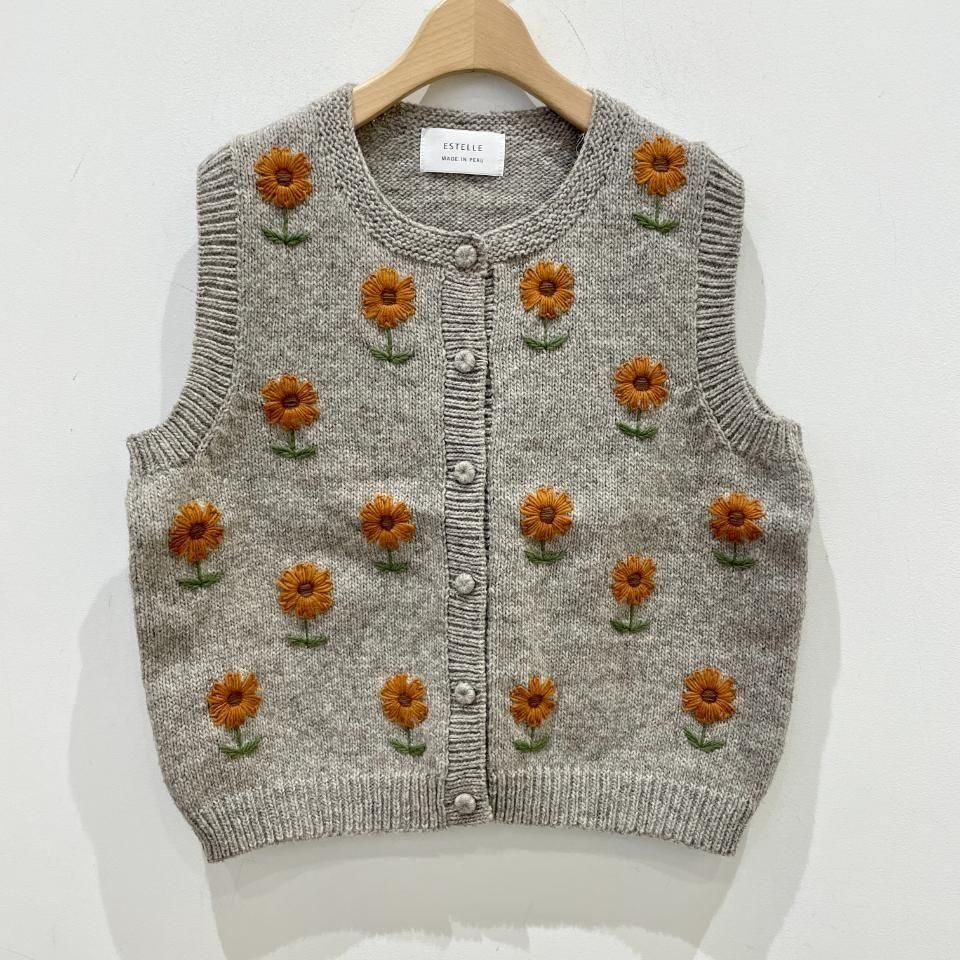 刺繍付きホワイトダブリエ ATAO 白狐刺繍 グレー折り財布ZOOピンクハウス❤️【試着のみ