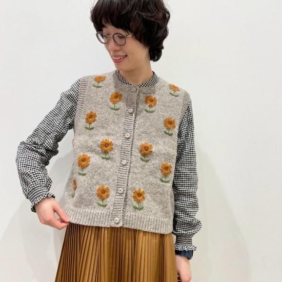 estelle - 花刺繍 前開きベスト(IW2531807)