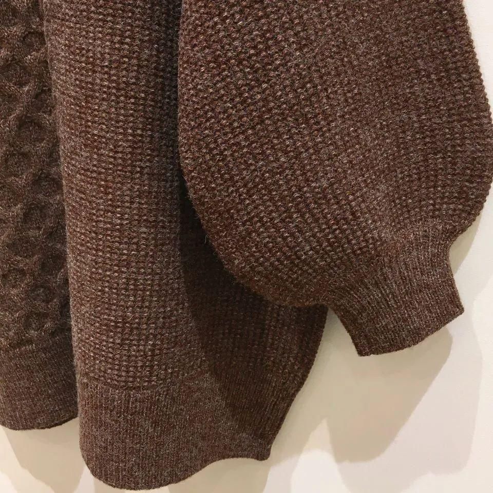 ブラックミーンズ　パッチワークロングカーディガン Sheth - 2WAY Vネック パッチワーク ロングカーディガン - Sheth