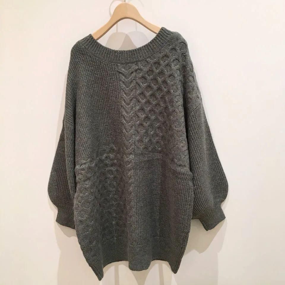 ブラックミーンズ　パッチワークロングカーディガン Sheth - 2WAY Vネック パッチワーク ロングカーディガン - Sheth