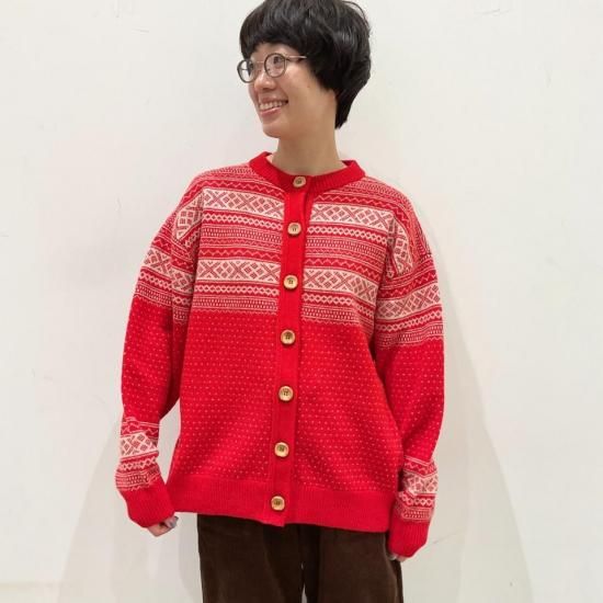 SARAHWEAR - Jacquard Knit Nordic CardiganC11605