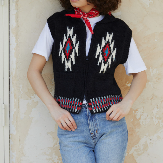 GREEN BUTTER - NAVAHO ALPACA VEST��GB24FWNAVE��