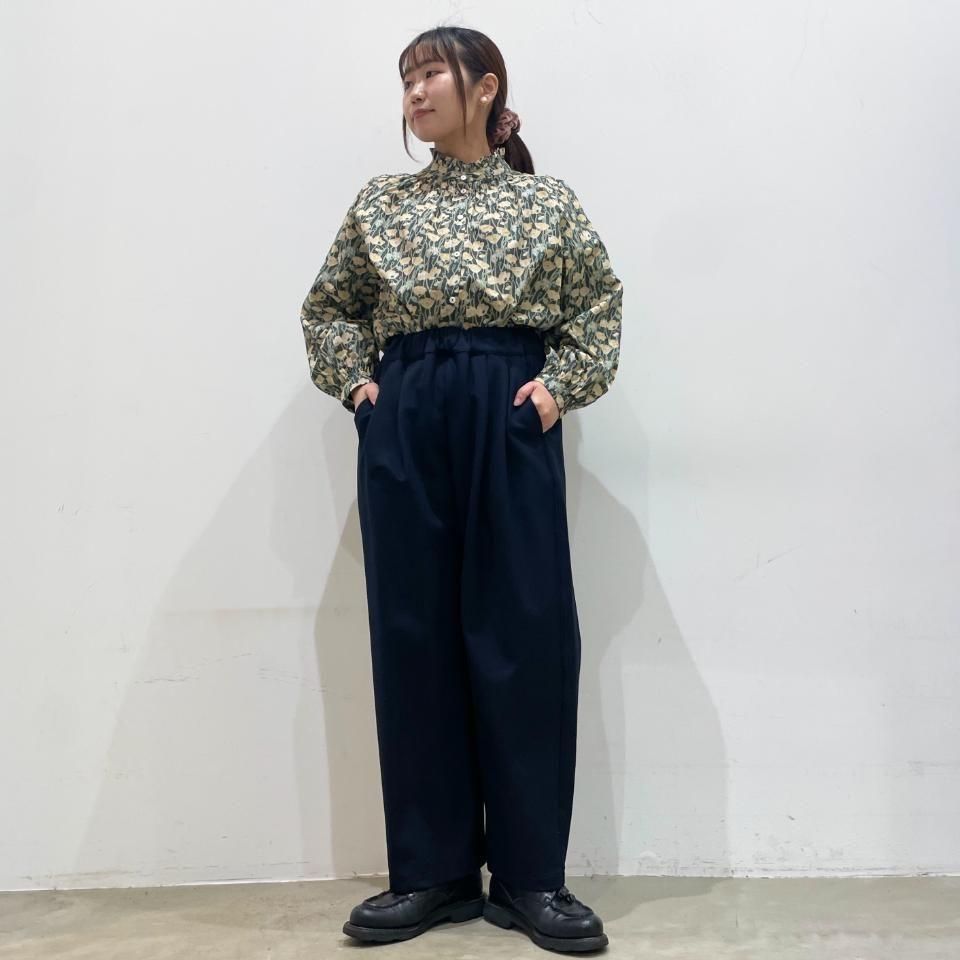 sosotto - LIBERTYタナローンフリル衿ゴムシャーリングブラウス