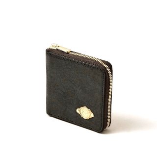 ワックスレザー　ラウンド二つ折財布 / ブラックの商品画像