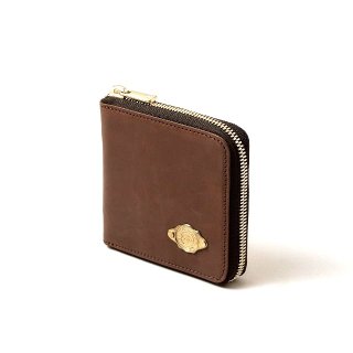 ワックスレザー　ラウンド二つ折財布 / レッドブラウンの商品画像
