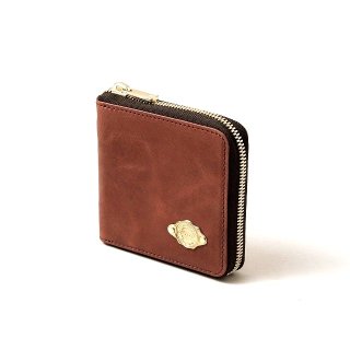 ワックスレザー　ラウンド二つ折財布 / レッドの商品画像